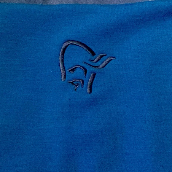 Norrona Trollveggan Power Stretch Pro Zip Hood Jacket Size L Two Tone Blue EUC - Picture 9 of 14